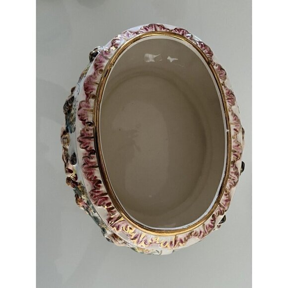 Antique Vintage Capodimonte Porcelain Cherub Centerpiece Bowl w/Lid - ITALY - Picture 12 of 15